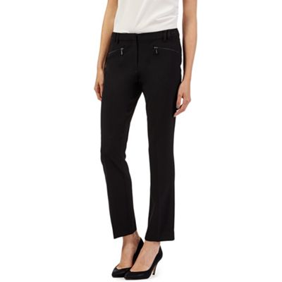 The Collection Black zip slim leg trousers